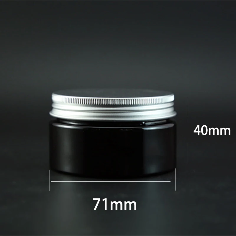 Tarro de plástico negro de 100 g, botella vacía, para acampar, especias, frijoles, crema cosmética, miel, gel de aloe vera, contenedor recargable
