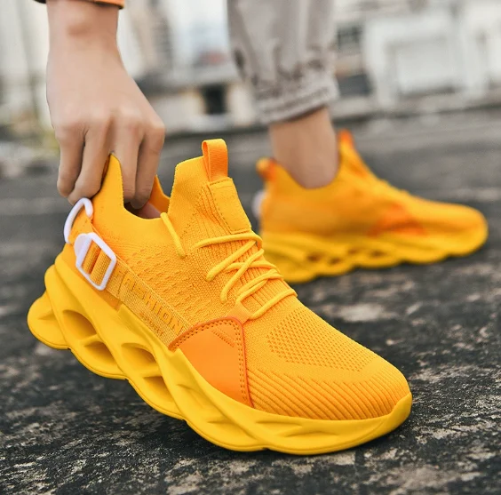 

Настраиваемые летающие тканые кроссовки для бега с поворотной подошвой, модные повседневные мужские кроссовки для прогулок, уличная спортивная обувь для путешествий и бега