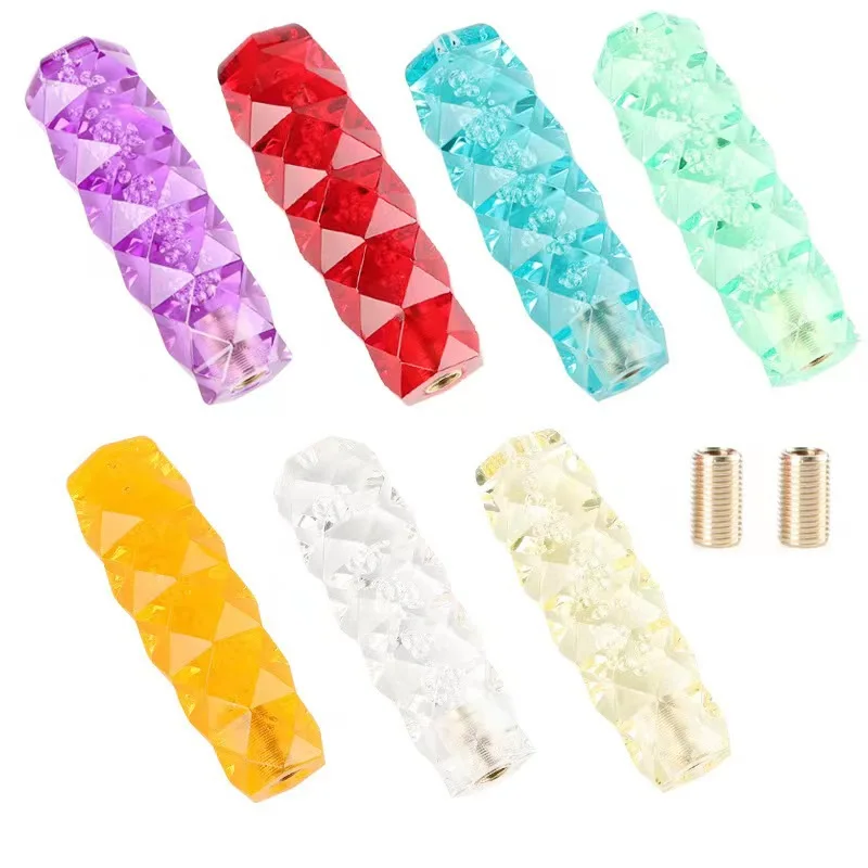 Car Manual Gear Shift Knob Head Stick Crystal Transparent Bubble Purple Blue Throw Shifter Lever 10CM