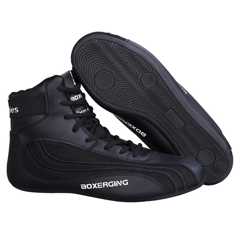 Professional Men Women Boxing Shoes Comfortable High Top Wrestling Sneakers Breathable Combat Sneakers Non Slip Fighting Boots