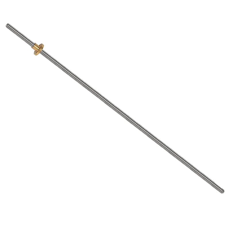 4Set 500Mm T8 Lead Screw And Brass Nut (Acme Thread, 2Mm Pitch, 4 Starts, 8Mm Lead) For 3D Printer Z Axis