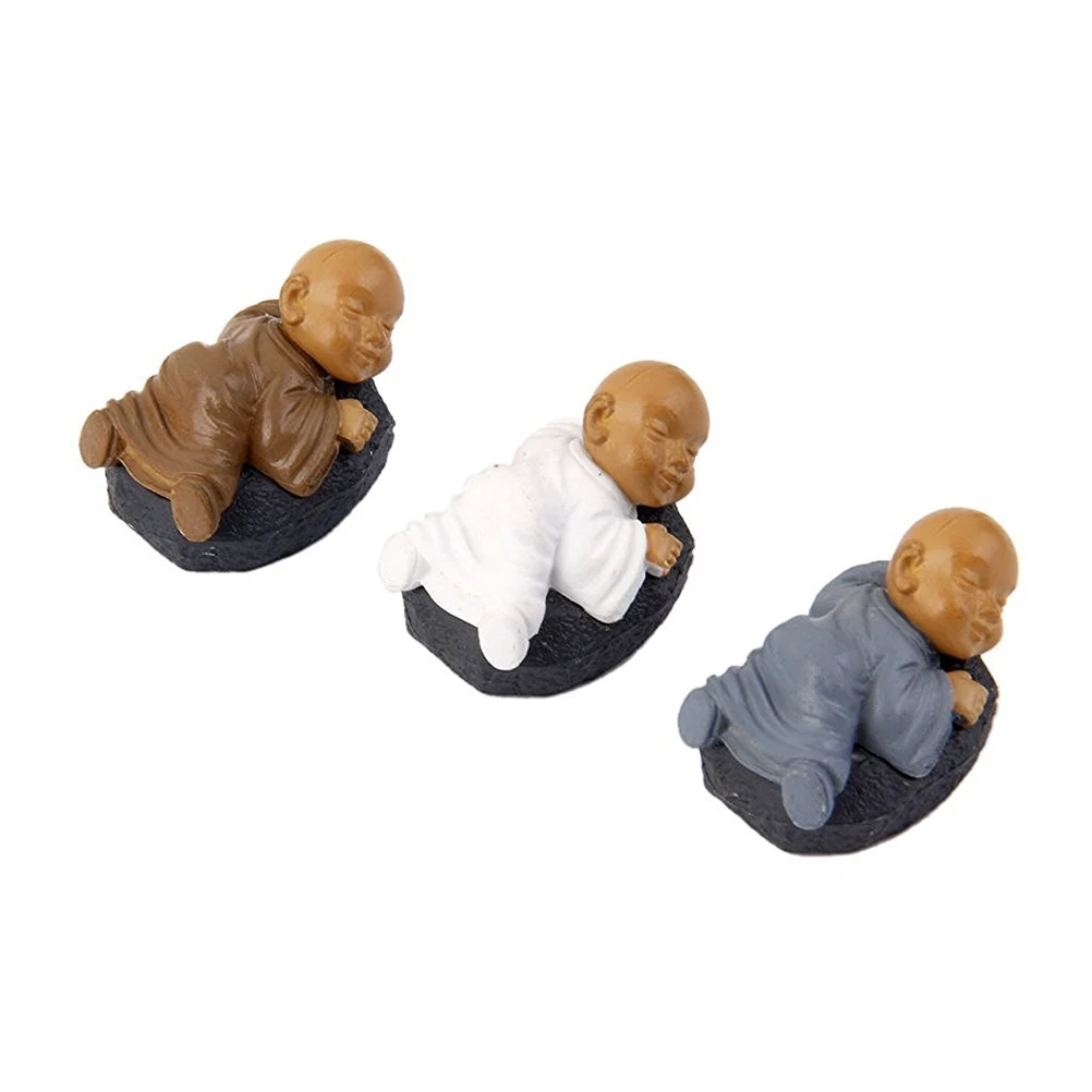 

12 Pcs Cartoon Monk Ornaments Miniature PVC Adorable for Garden Decor Succulents
