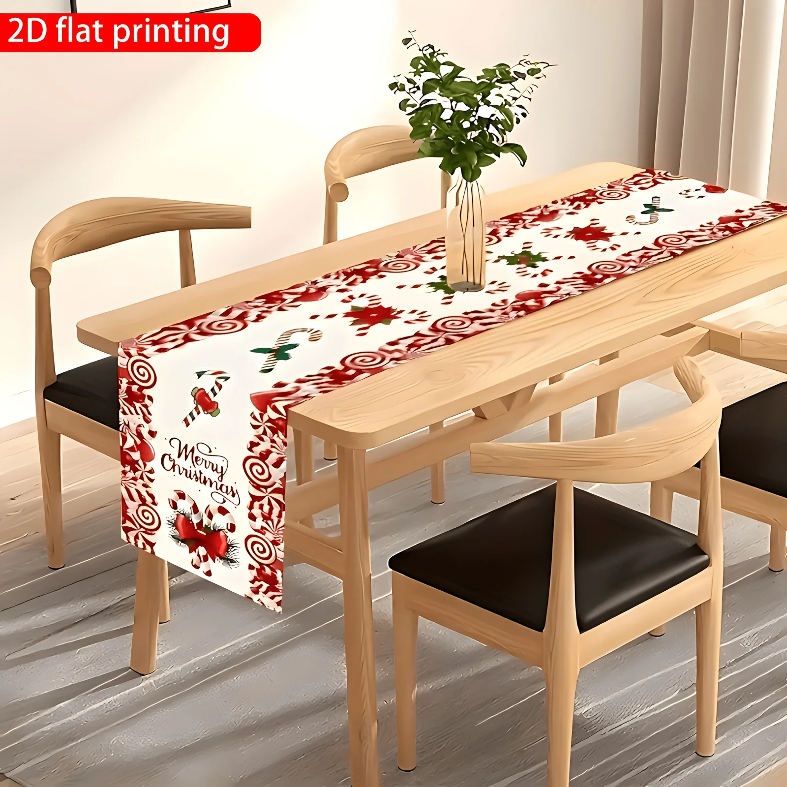 Christmas Table Runner, Red and White Color Scheme, Holiday Essential