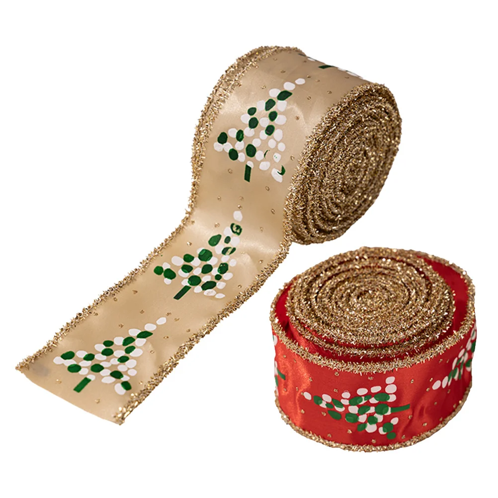 

Wired Christmas Ribbon Rolls Sparkle Holiday Decor DIY Bows Wrapping Gifts Nonfading Vibrant Wired Christmas Ribbon