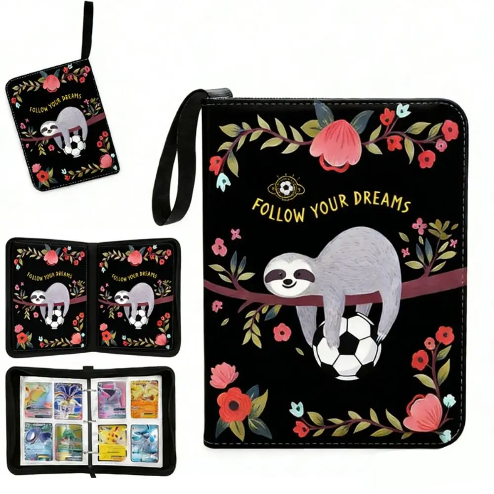 Large Capacity Card Binder PU Leather Loose Leaf Card Collection Holder Waterproof Zipper Anime Card Book Game Card