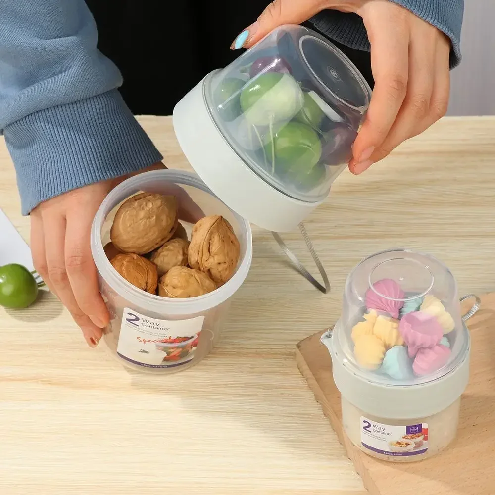 Fresh-keeping Food Container Salad Yogurt Box Container For Cereals Double-layered Portable Travel Storage Jars Kitchen Accessor