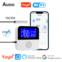 Tuya WiFi Temperature Humidity Sensor with 1M/3M External Thermometer Probe LCD Display Indoor Hygrometer Meter Smart Life APP