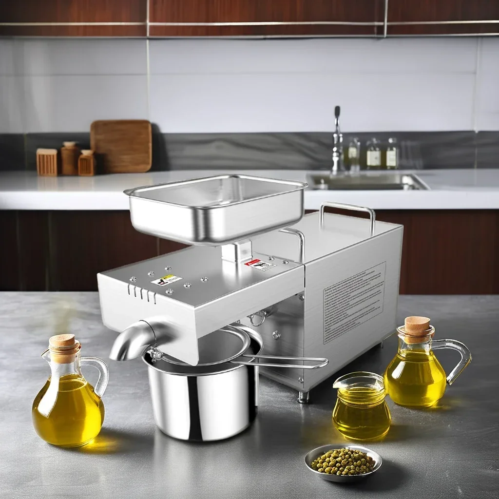 720W 5 Kg/h Small Automatic Home Use Oil Presser Cold Screw Peanut Sesame Coconut Sunflower Mini Oil Press Machine