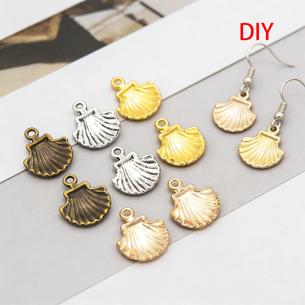 

50Pcs 18x15mm Metal Pendant Charms Shell Set Dangle Decorative Accessories DIY Jewelry Makings For Necklace Bracelet Earrings