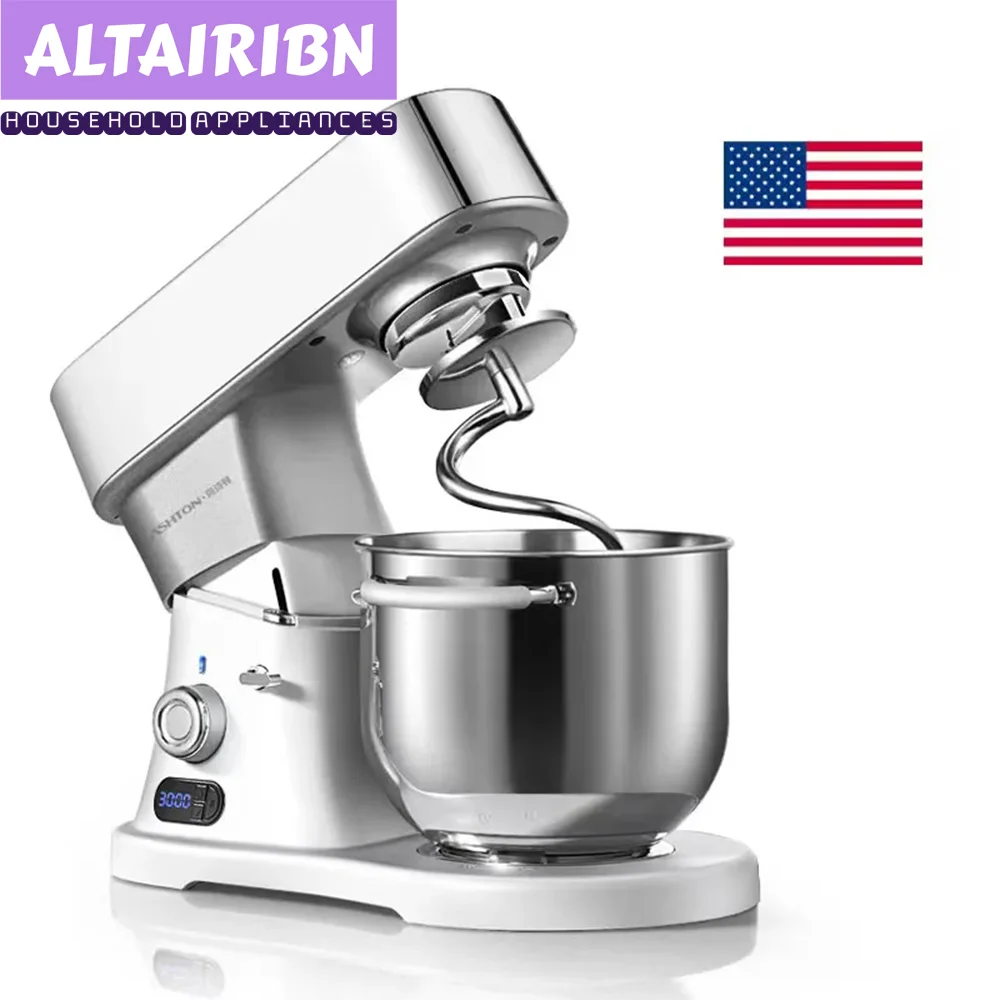 

Snow White Tilt-Head Electric Stand Mixer Professional Grade Chef Machine 7L 800W 304 Stainless Steel/1300-1600RMP With 6 Speeds