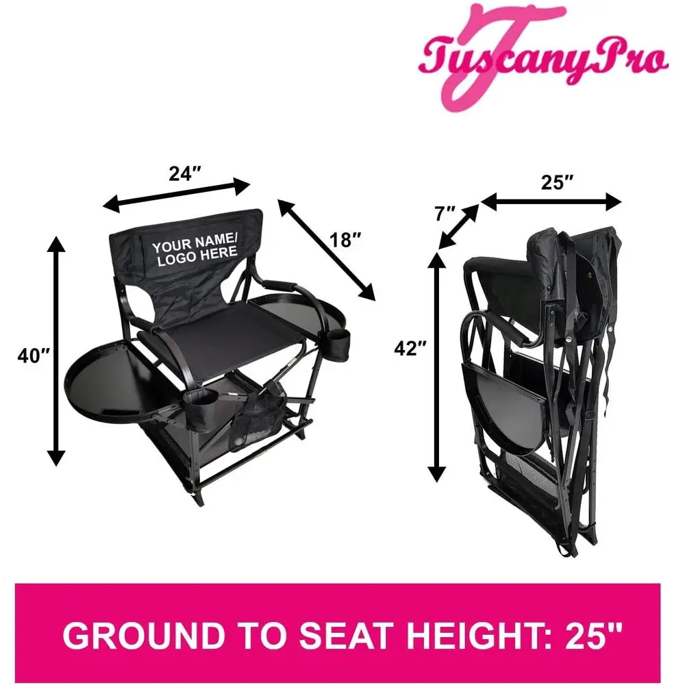 Portable Chair with Mini Ring LED Light - Perect or Makeup, Hair Stylist, Sn with 25 Inch Seat Height - Carry Bag Included - USA - view 2
