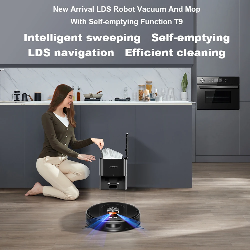 Robot Vacuum Cleaner & Mop ,Wet Dry Cleaning,Self Empty,Multi-floor Map,6500Pa,Carpet Boost,Anti-Tangle Brushes view 2