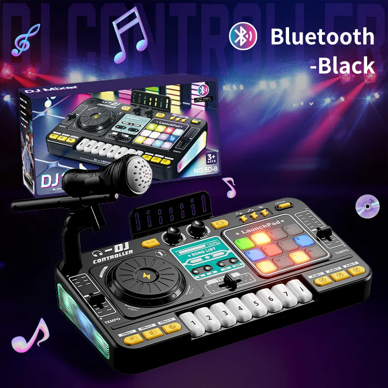 

Key Type Kids Simulation DJ Mixer Controller Educational Toy with Multifunctional Music Effects Electronic Learning Gift