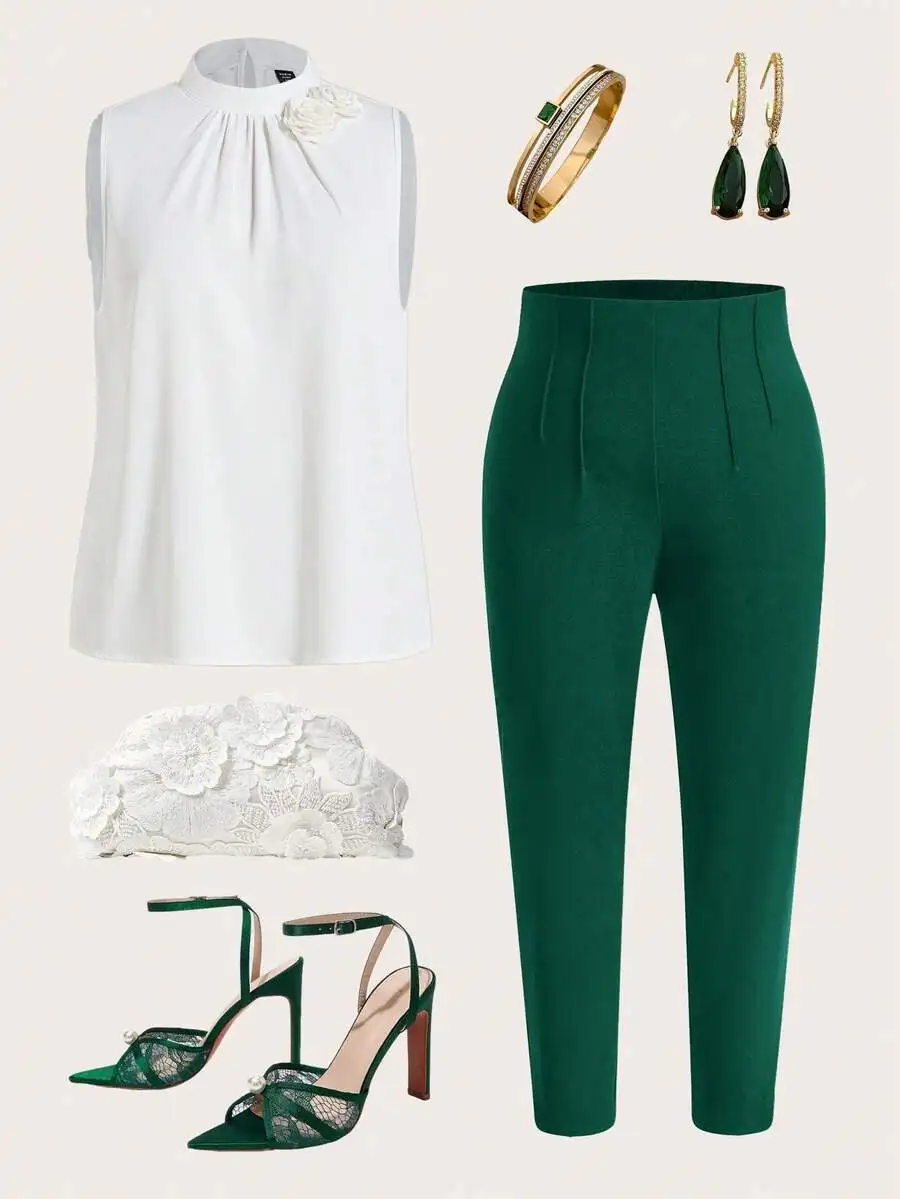 

Plus Size Casual Plaid Tapered Pants for Autumn Winter