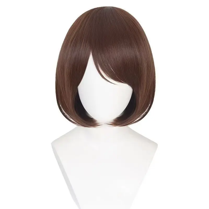 Ah Zhi لعنة عودة معركة النترات المنزلية cosWigBOBOHead مع فروة الرأس واقعية بني فاتح شعر قصير أنيمي