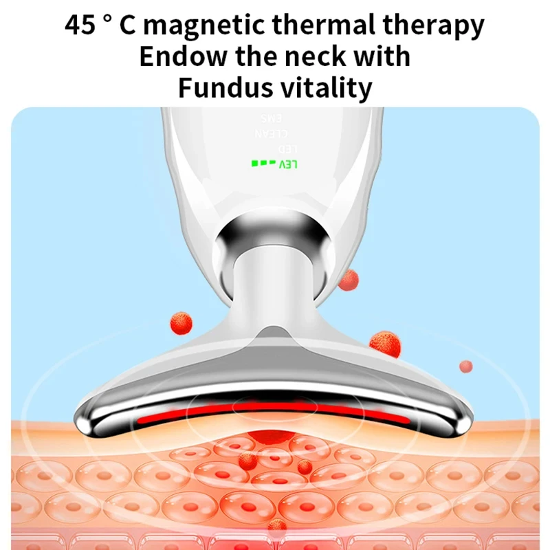 Dispositivo di bellezza del collo per donna, dispositivo di rimozione delle rughe a microcorrente elettrico, LED Photon Face EMS Thermal Lifting e stringere il massaggiatore