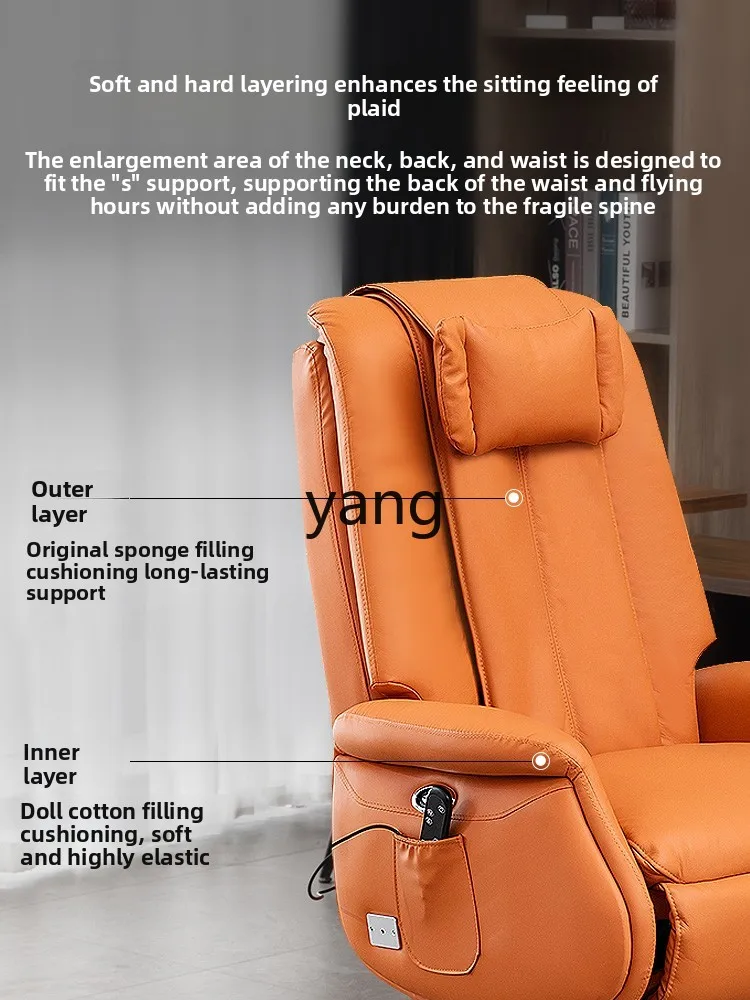 LMM Business Kneading Massage Genuine Leather Chair Sofa Chair
