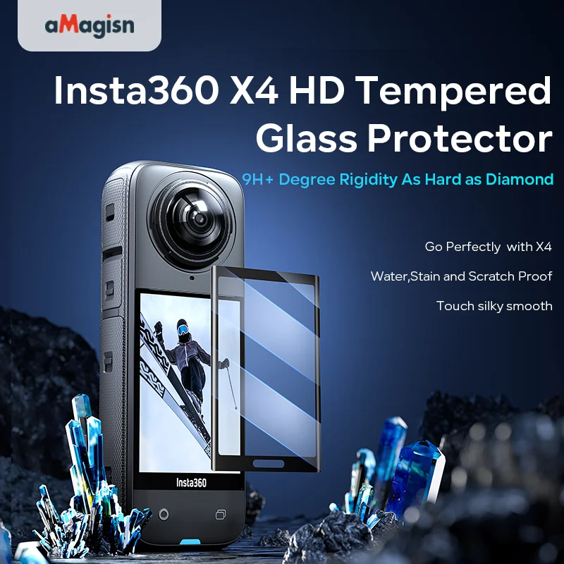 

aMagisn Tempered Glass Screen Protector for Insta360 X4 Screen Anti-scratch Protective Film for X4 Action Camera Accessories