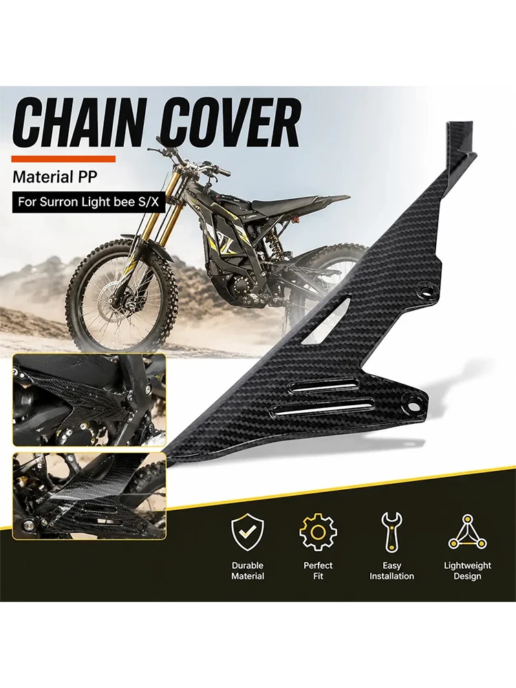 AliExpress JFGRACING Motorcycles Chain Guard Cover Protector Sprocket PP For Surron Light Bee X S Carbon Fiber Pattern Electric Dirt Pit Bike E-bikes
