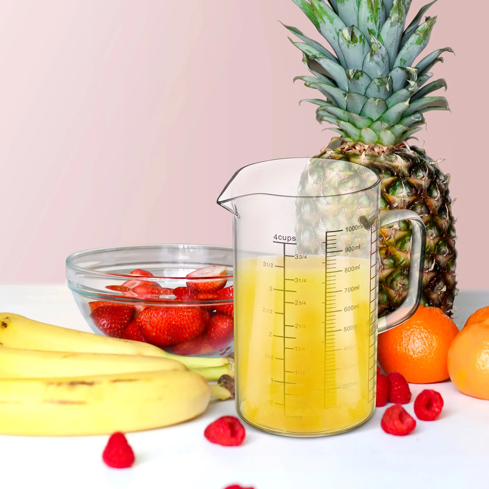 

Glass Measuring Cup 1000ml High Borosilicate Heat Resistant Liquid Measurement Kitchen Cooking Baking Mixing Tools