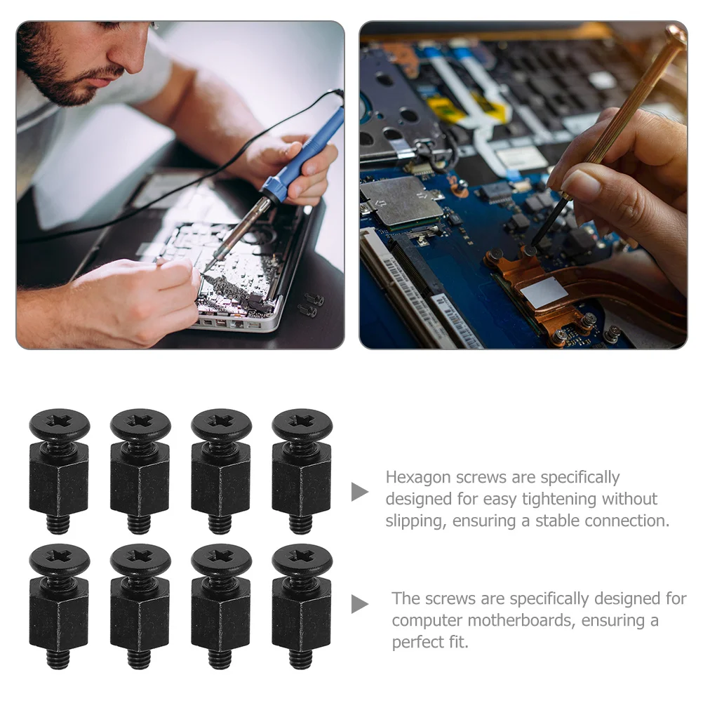 

8Pcs M2 Motherboard Screw Kit Metal Oxidation Resistant Crack Proof Easy Tightening Laptop Pc Case Fixing Motherboard Screw