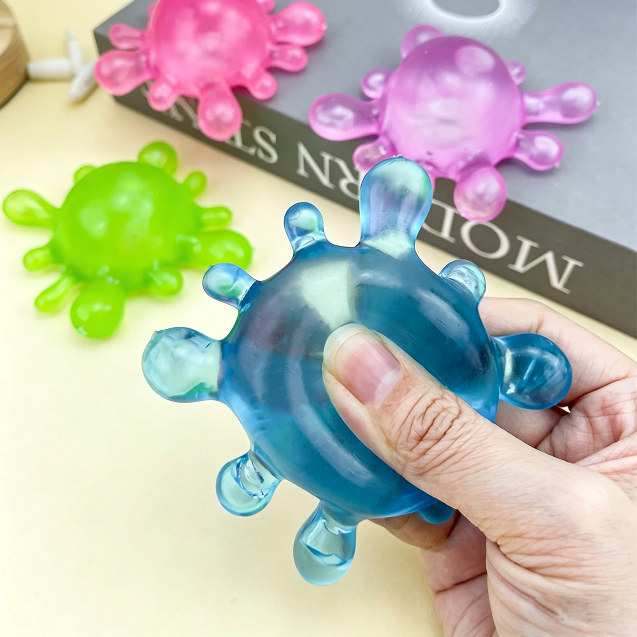 Dekompressionsball in Virus-Wasserspritzer-Form, Spaßig, Niedlich, Klein, Langsam Rückfedernd, Weich, Nicht Klebrig, Tragbarer Heilball