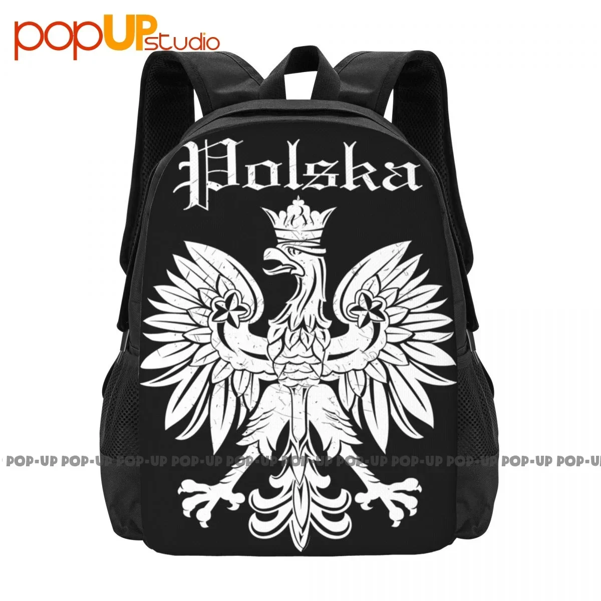 

Polska Eagle Poland Polish Retro Backpack Large Capacity Cute Portable Storage Bag Large Capacity