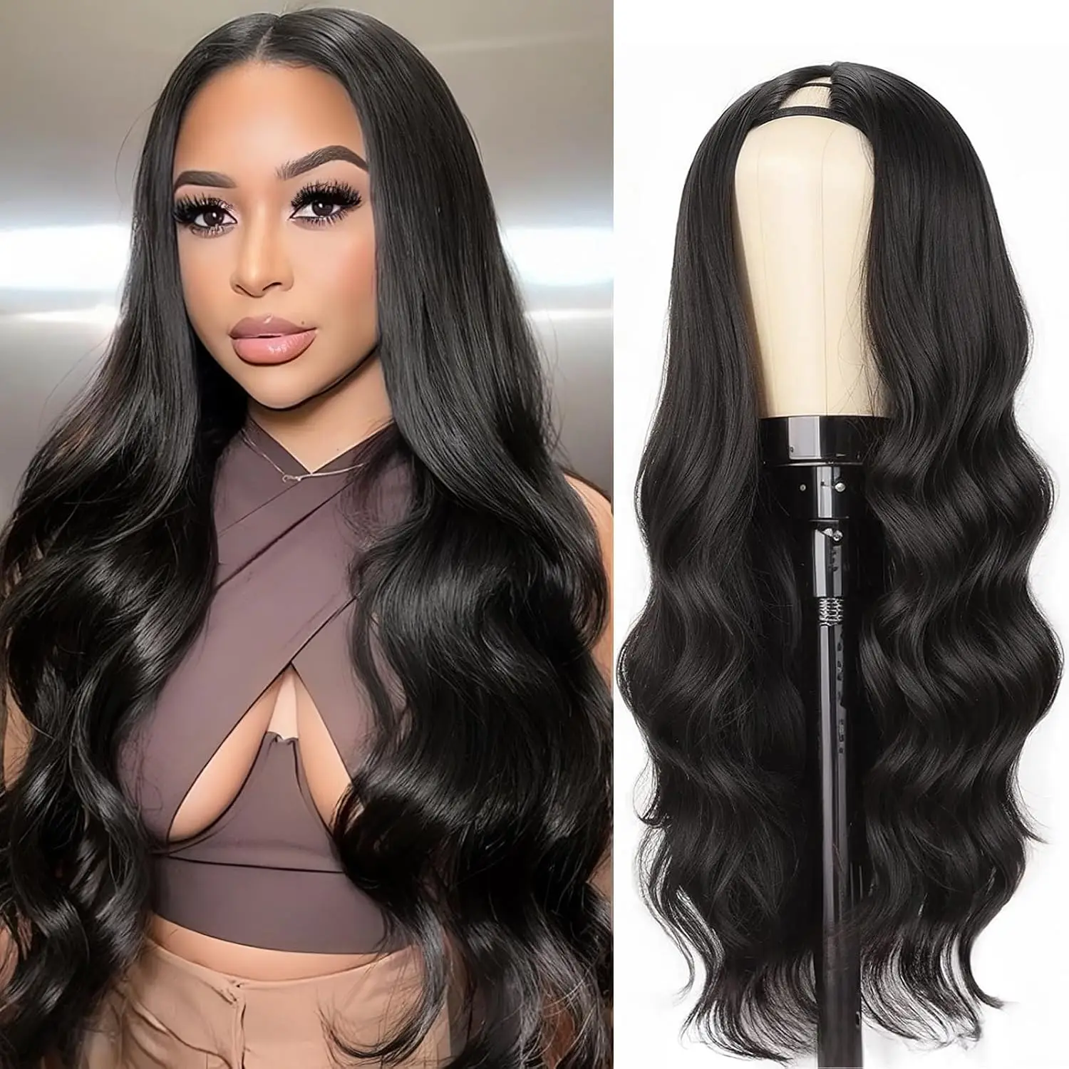 28-30 Zoll Body Wave Echthaarperücke, 200er Dichte, V-Part Perücke, Upgrade U-Part Perücken, Echthaarperücke für Damen