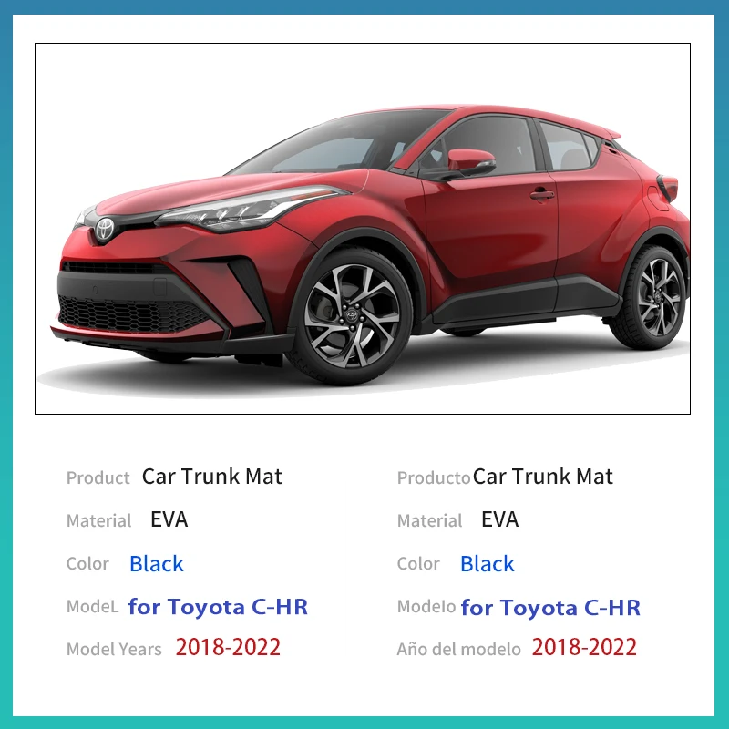 EVA Rear Trunk Mat for Toyota C-HR C HR CHR 2018 2019 2020 2021 2022 Accessorie Floor Tray Liner Cargo Boot Floor Carpet Mud Mat
