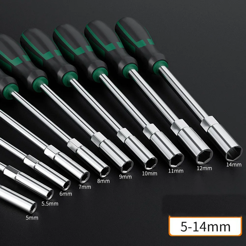 Screwdriver Socket Wrench Hex Socket Wrench Hexagonal Nut Extend Driver 5-14mm Nutdriver Wrench Hand Tool Repair Tool ﻿