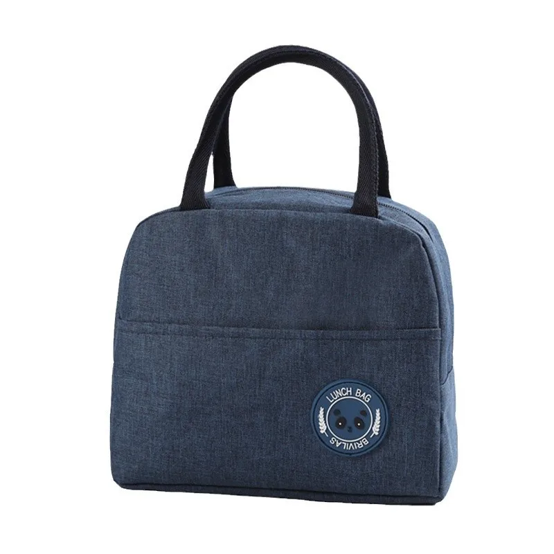 Portable Lunch Bags Solid Color Thermal Insulation Large Capacity Outdoor Portable Picnic Food Storage Bag Kids Lunch Box Bag