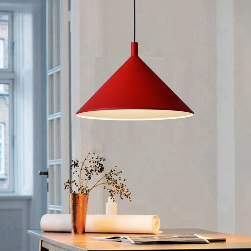 Nordic Aluminum Horn Shape Pendant Lamps Restaurant Bar Counter Clothing Store Coffee Shop Window Display LED Lighting Fixtures