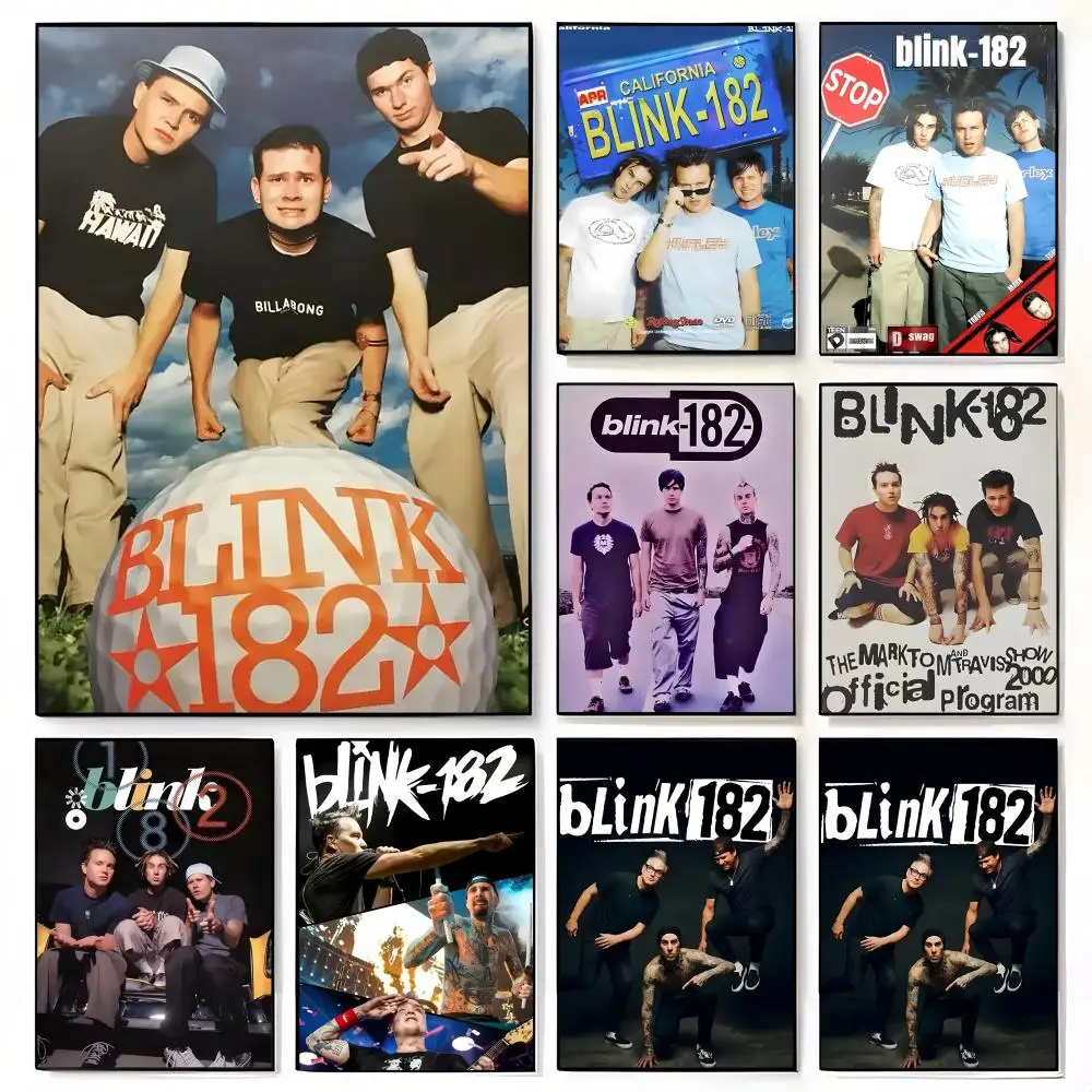 b-Blink-182 Band Poster Decorative Wall Art for Living Rooms, Bedrooms, Bars & Cafés, Stylish Home Décor Gift