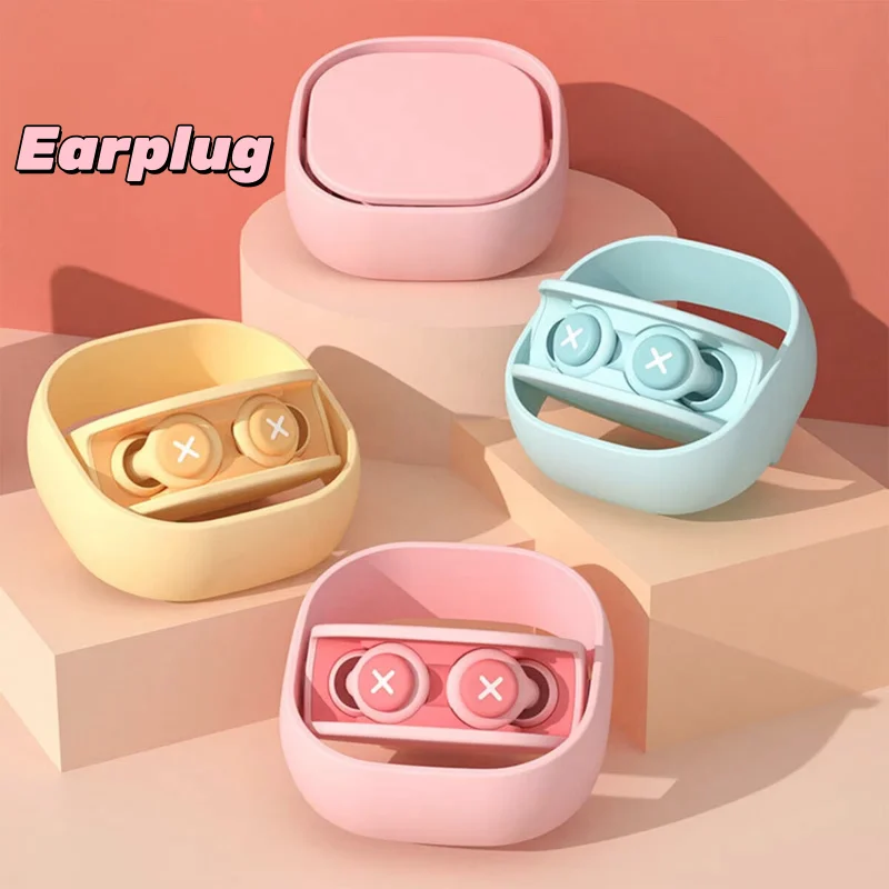 3 Layer Filter Earplugs for Sleep Noise Cancelling Silicone Sponge Earplug Sound Insulation EarPlug with Case Anti-noise Earplug