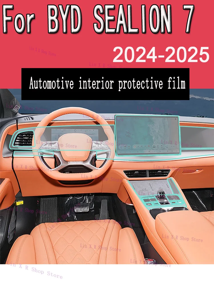 ل BYD SEALION 7 (2024 2025) علبة التروس لوحة الملاحة شاشة السيارات الداخلية طبقة رقيقة واقية غطاء المضادة للخدش