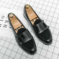 Loafers Men Casual Leather Shoes Pointed Slip on Fashion Italian Moccasins Luxury Brand Dress Shoes Fashion Business Men Shoes
