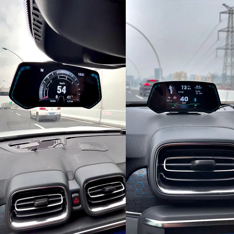 GPS Navigation Vehicle-mounted Device OBD Vehicle Speed, Fuel Consumption, Tire Pressure Gauge Automobile HUD Head-Up Display