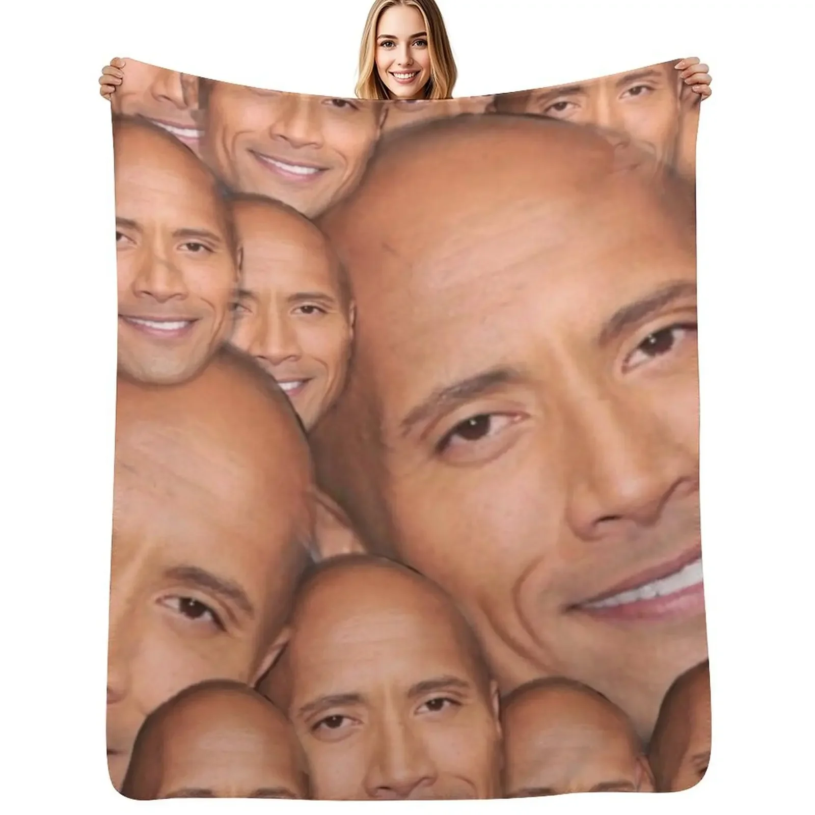 

Dwayne johnson funny face ( the rock ) Throw Blanket Single Furrys Luxury Decorative Sofa Blanket