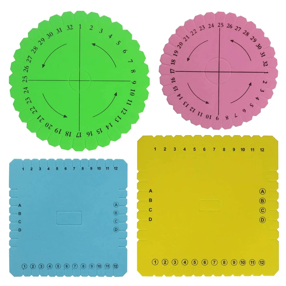 2Pcs/Set 10cm/15cm Kumihimo Disks Set Round Square Braiding Braided Plate DIY Bracelet Loom Weaving Board Craft Tools