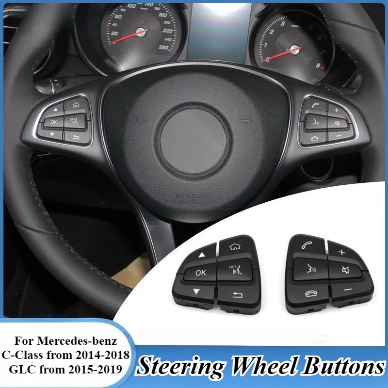 

For Mercedes C-Class W205 Steering Wheel Control Buttons Multifunction Upgrade Kit ABS Chrome OEM Style Car Interior Accessories