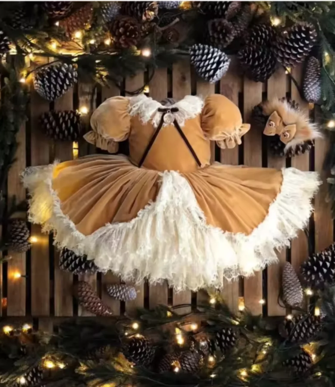 Baby meisje herfst rood fluwelen kant Turkse vintage prinses baljurk jurk voor feest verjaardag vakantie Eid Christmas