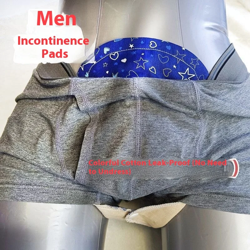 Herbruikbare Mannen Pads Incontinentie Aambei Bescherming Wasbaar Katoen Lekvrije Pads Volwassen Blaas Controle Ondergoed Liners Pads