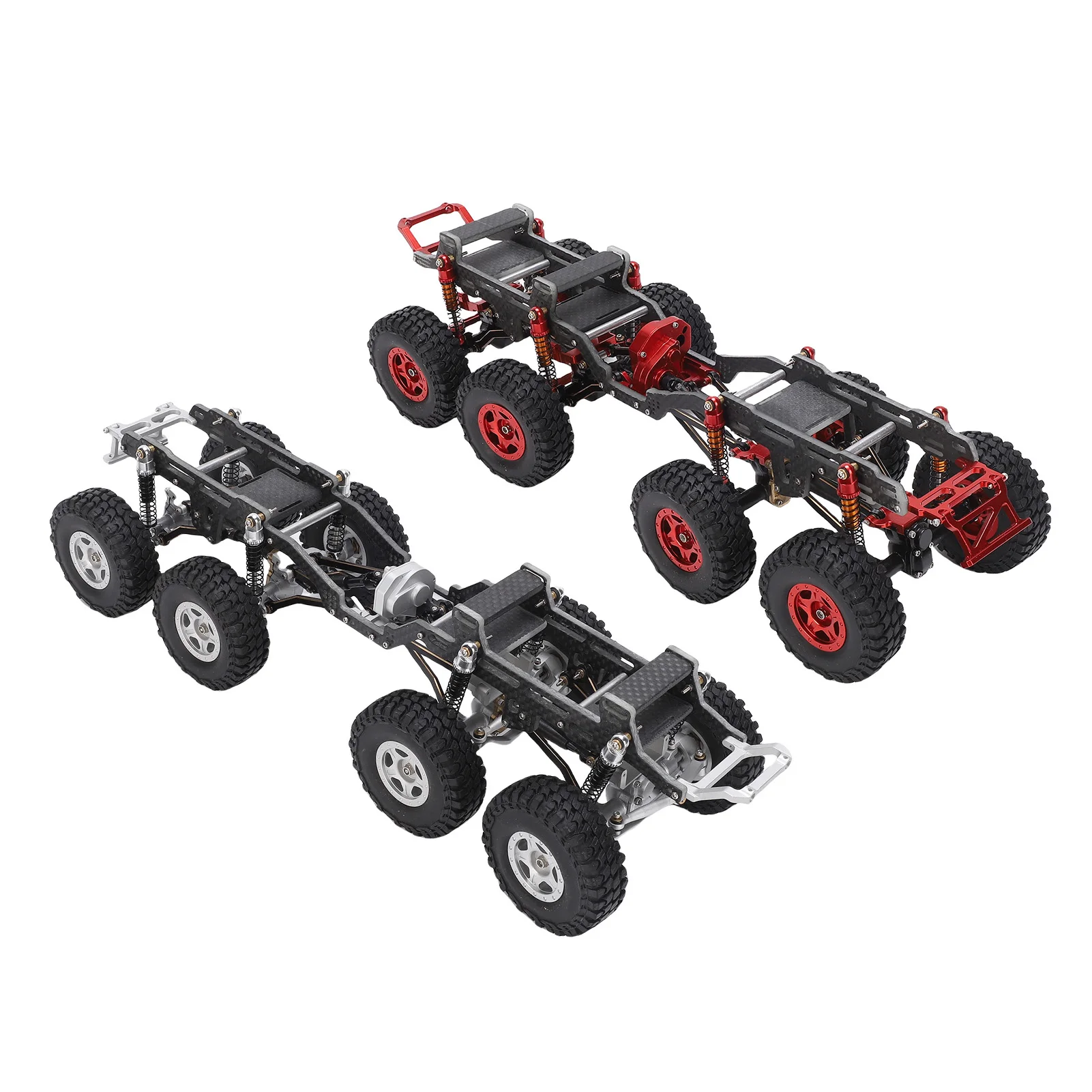 โครงรถคาร์บอนไฟเบอร์สำหรับเปลี่ยนในรถบังคับวิทยุ Axial SCX24 8x8 ชุดดัดแปลงโครงรถแบบศูนย์ถ่วงต่ำ