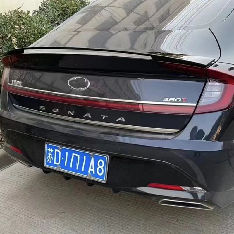 

For modern new Sonata DN8 2019 2020 2021 ABS material car trunk rear lip spoiler fender rear wing modification Sonata 10