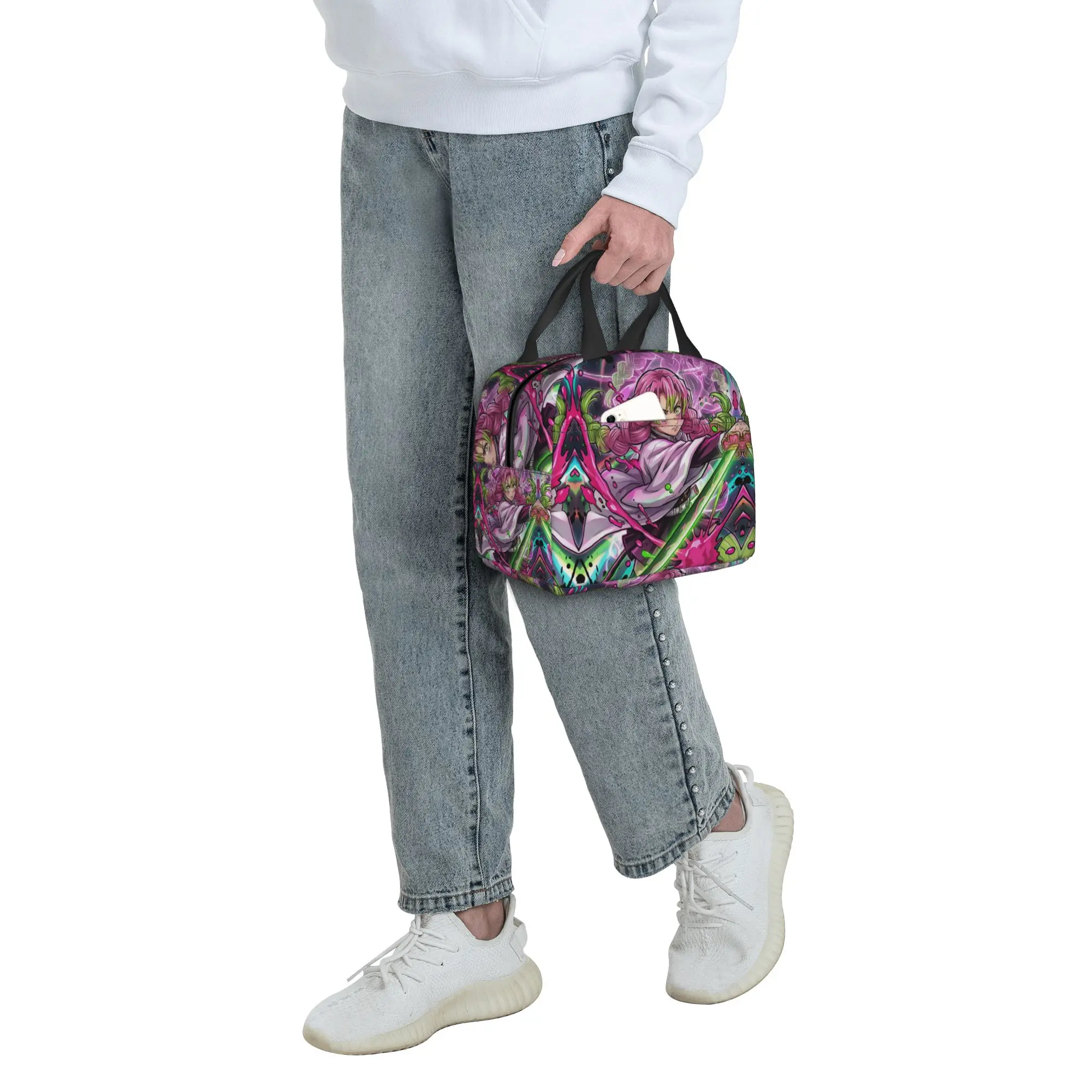 Custom Demon Slayers Insulated Lunch Bags for Camping Travel Kanroji Mitsuri Portable Cooler Thermal Bento Box Men Women view 6