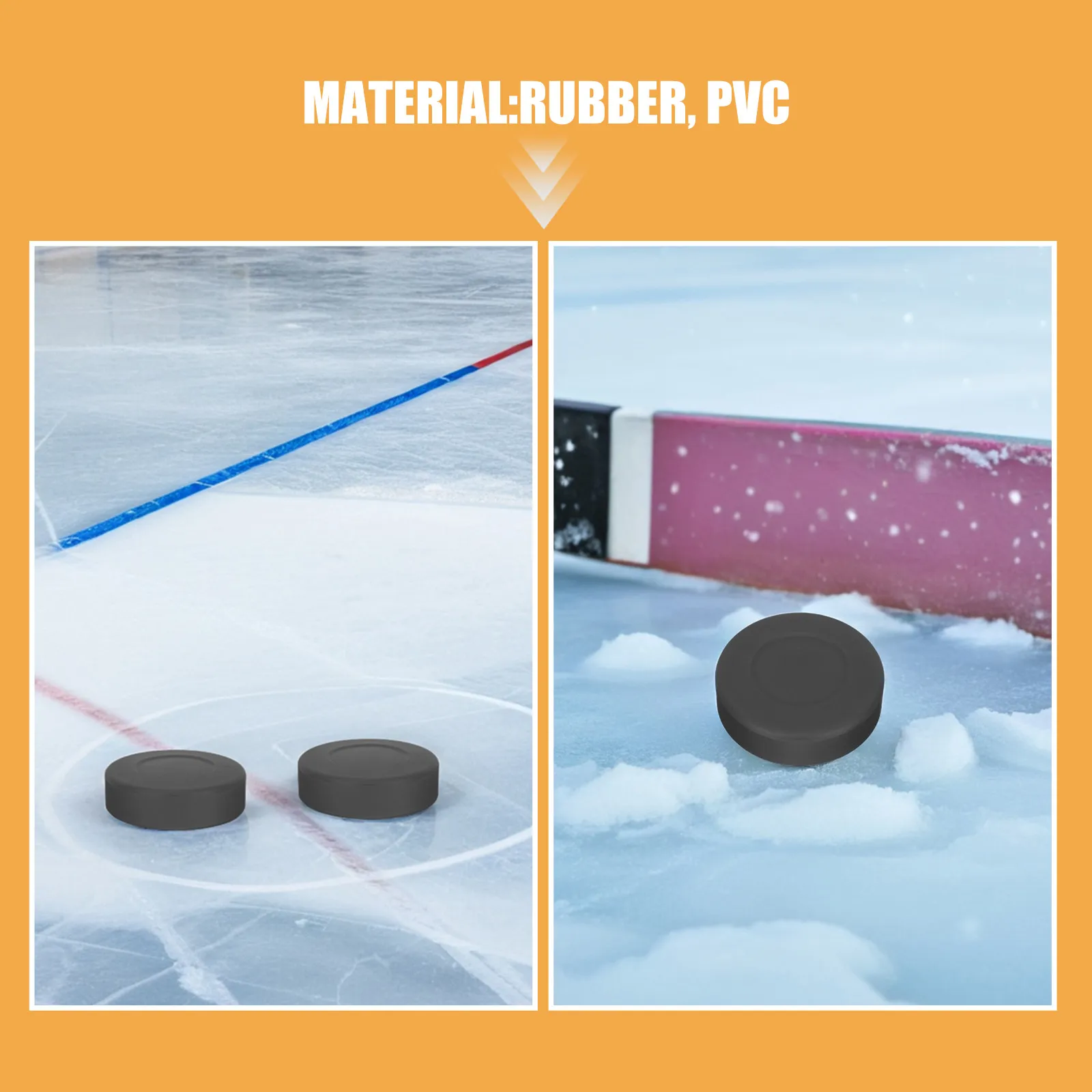 6Pcs Matte Ice Hockey Training Pucks Low Rebound Rubber Practice Pucks Indoor Outdoor Skating Drills Hockey Supplies