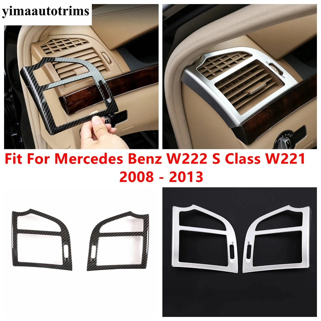 

Side AC Air Conditioning Vent Outlet Frame Cover Trim Matte / Carbon Fiber Look Accessories For Benz S Class W221 2008 - 2013