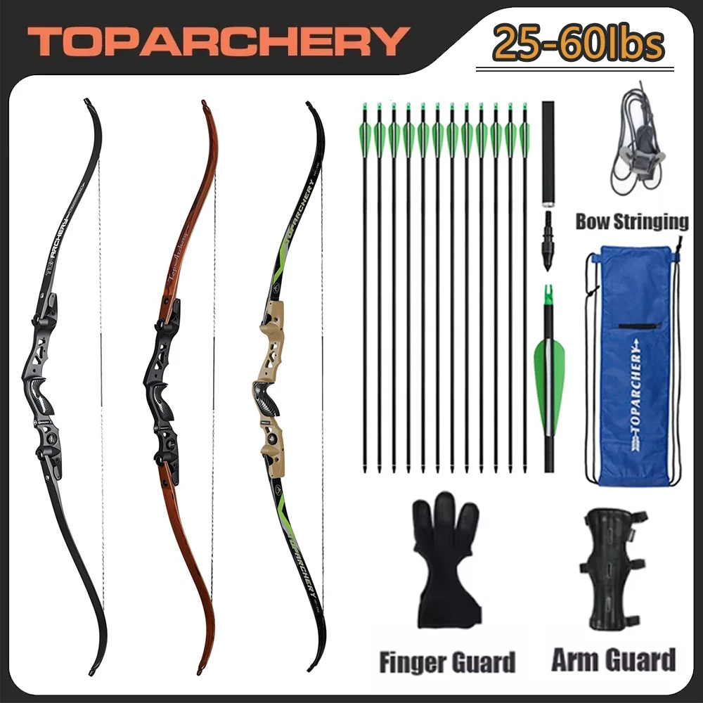 Toparchery ILF 25-60Ibs Bow And Arrow, Detachable Recurved Bow, Powerful Hunting Bow, Suitable For Outdoor Shooting Competition