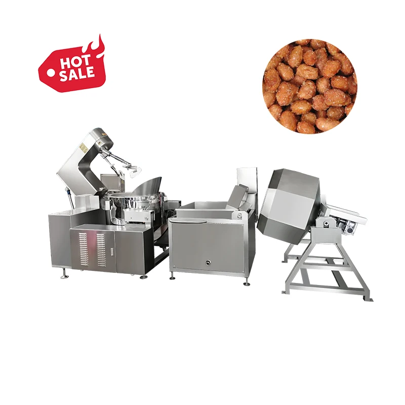 Fully Automatic Sugar Coating Machine High Efficiency Nuts Processing Machine Peanut Almond Coating Equipment Factory Supply