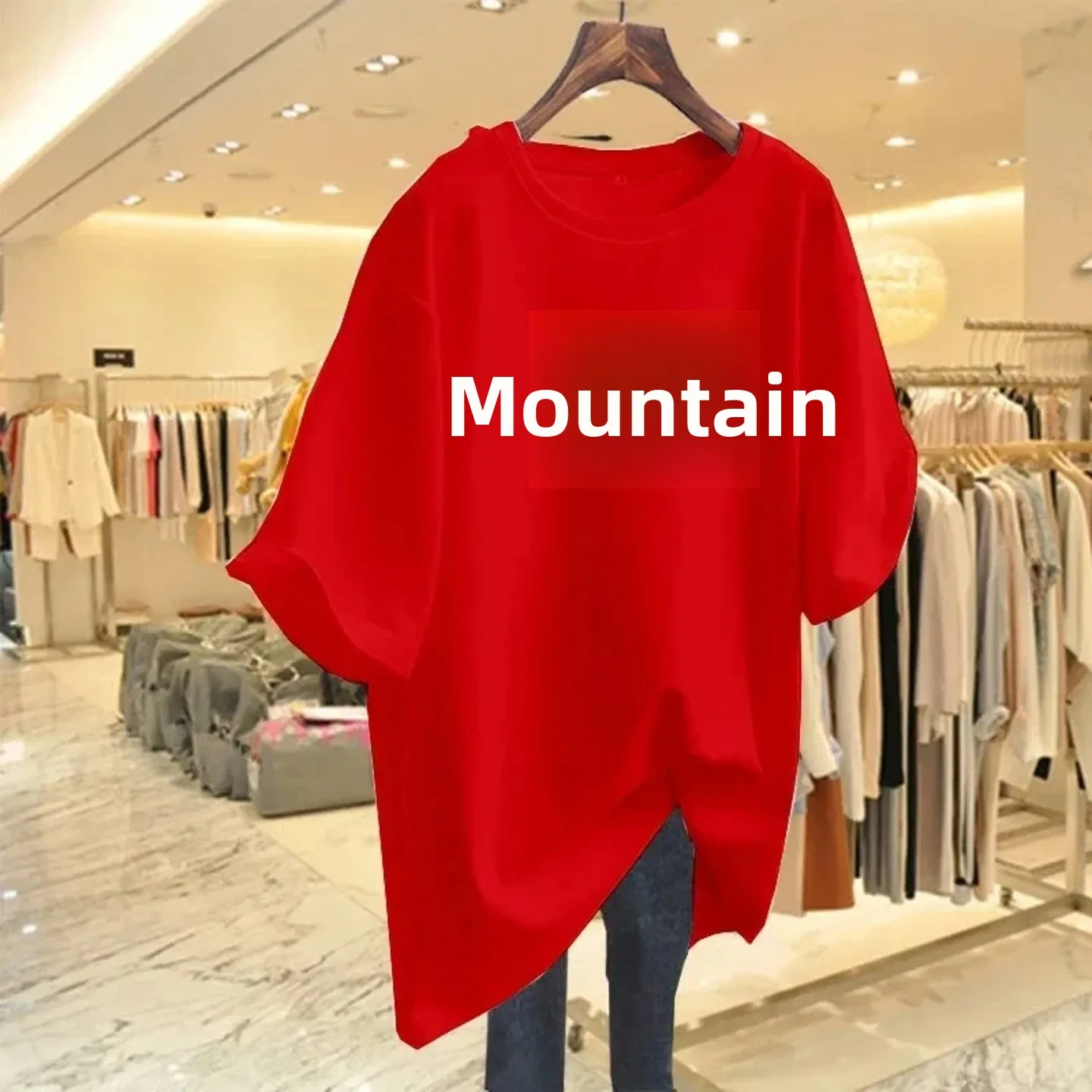 Camiseta de talla grande de alta calidad para mujer, camiseta informal Harajuku Sle, ajuste cómodo para todo el cuerpo, fibra de acetato pes